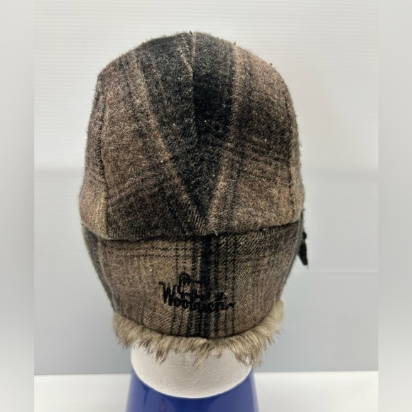 Woolrich Hunting Winter Trapper Hat Ear Covering Faux Fur SZ M Plaid - Picture 3 of 12